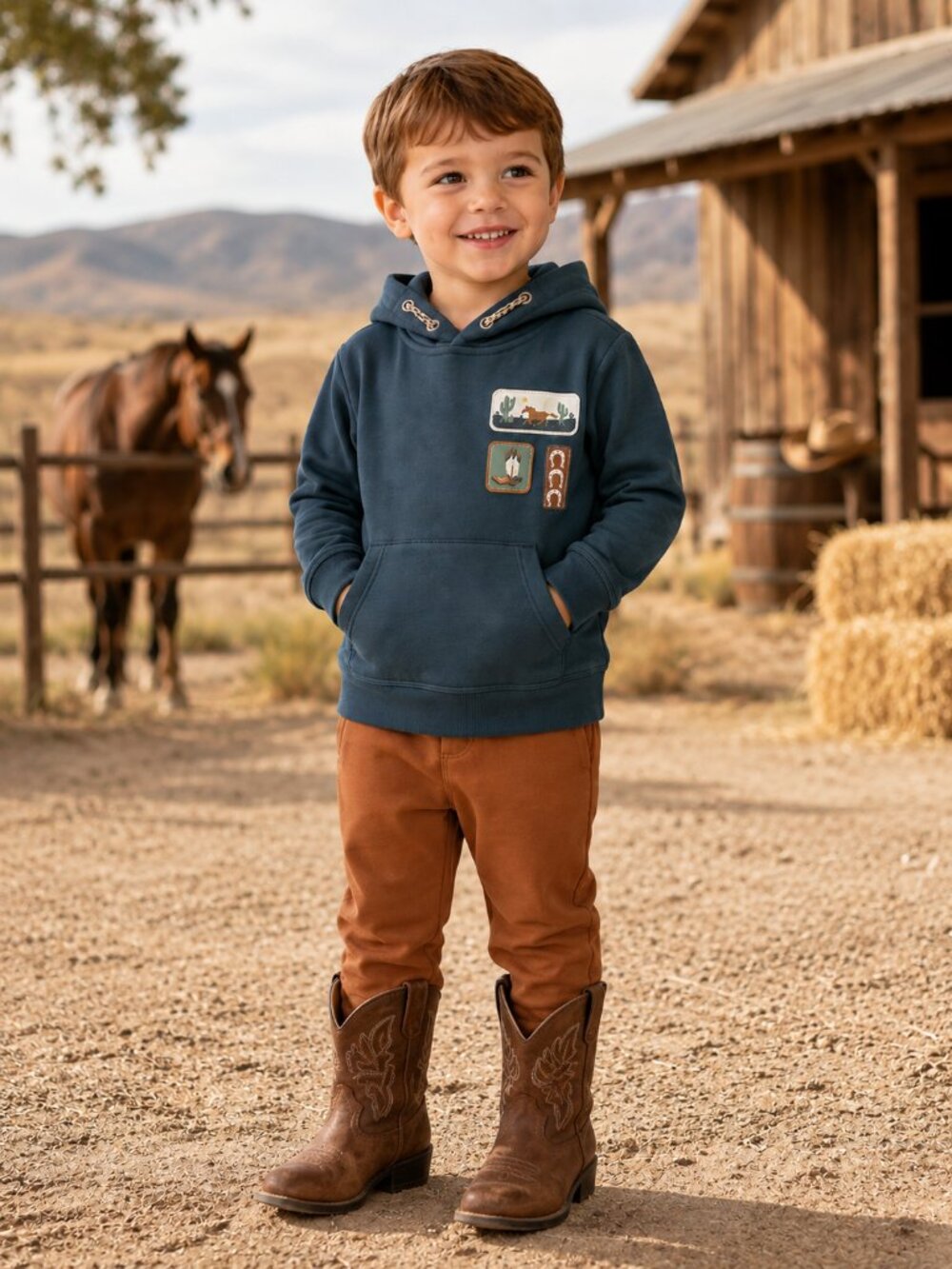 NWT Tommy Bahama Toddler Boy 2 Piece Outfit Set Size 3T Blue Hoodie Brown Jogger